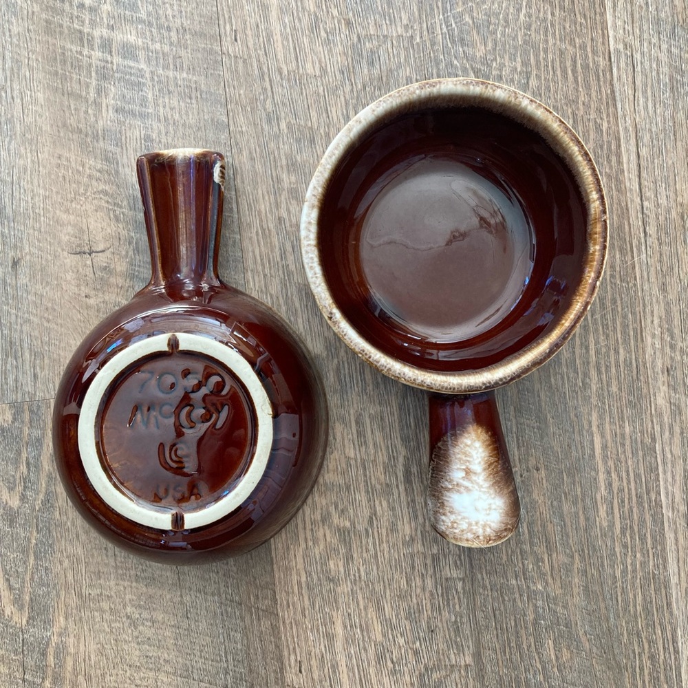 McCoy | Antique Pottery Handled Bowls 7050